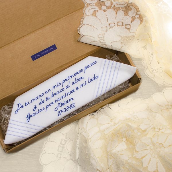 pañuelo padre novia personalizado con frase de la novia